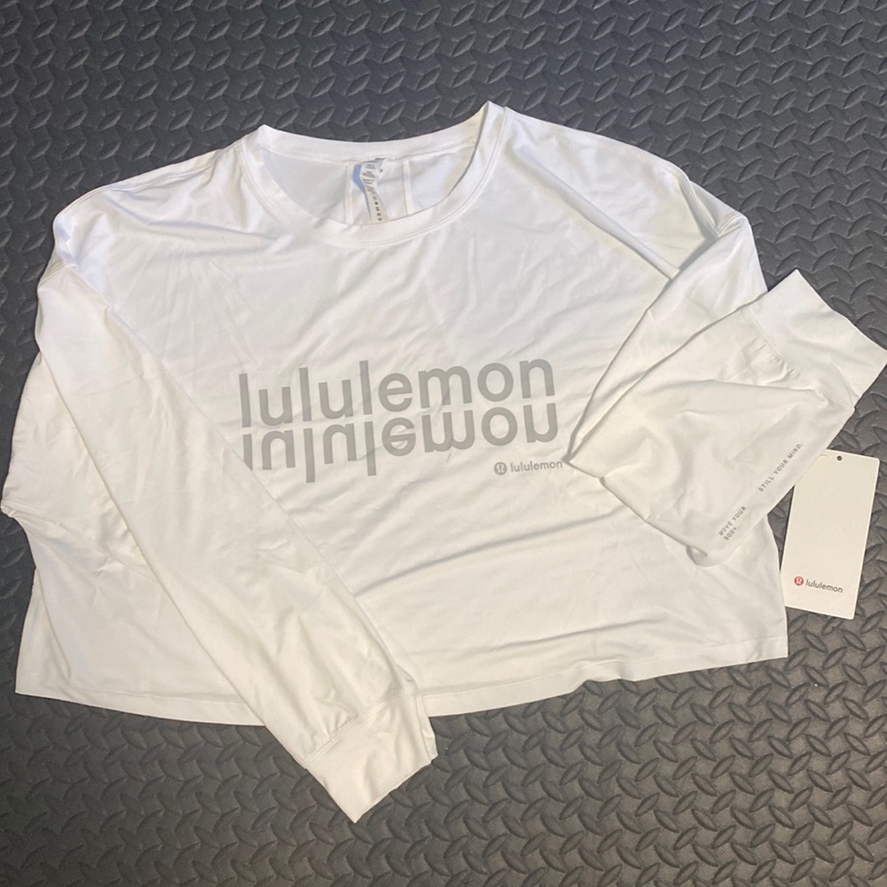 White lululemon torso length- long sleeve shirt